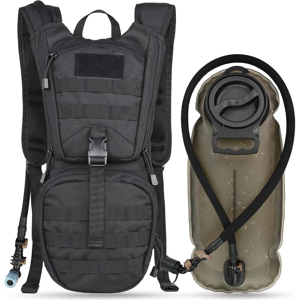 Tactical Molle Hydration Pack Backpack with 3L TPU Water Bladder, Military Daypa